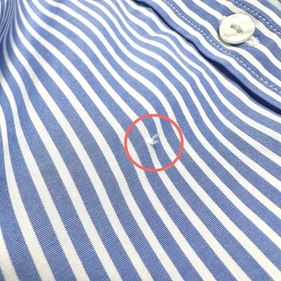 Uniqlo | Women | Blue Stripe Cotton Poplin Casual LS Button Up Shirt | Medium - Picture 11 of 11